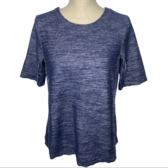 Anthropologie Zoa New York Chambaray Reverse Stitch Short Sleeve Top Size Small - Picture 2 of 6